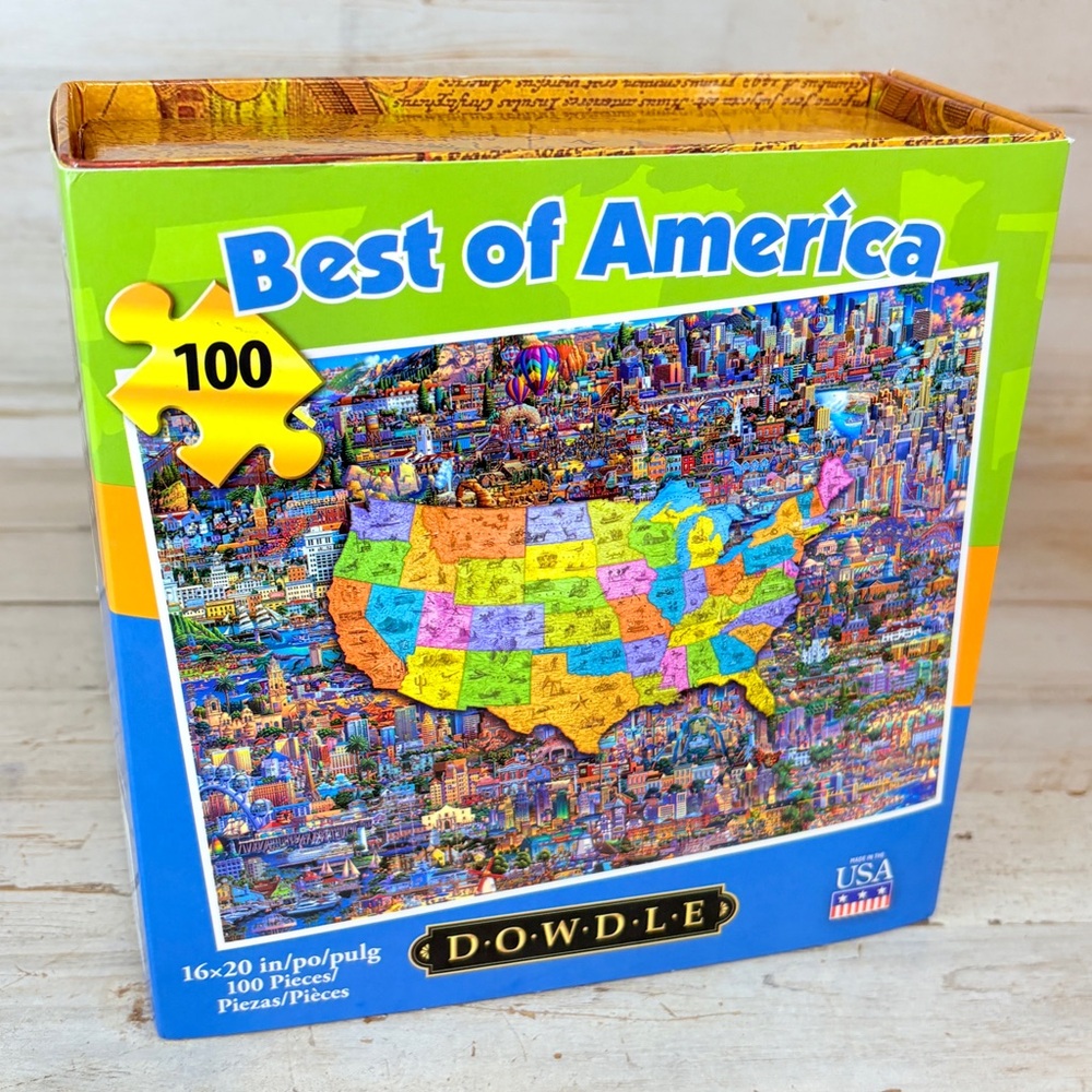 Dowdle Best Of America Jigsaw Puzzle 100 Piece 16” x 20” w/ Poster, Storage Bag